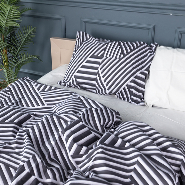 Фото - Комплект постельного белья MirSon King Size 220х240 см 17-0629 Diamond Black White Бязь (2200008464509)