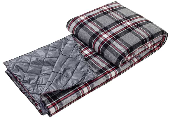 Фото - Плед полуторний Home Line 4 в 1 клітинка червона (143567)