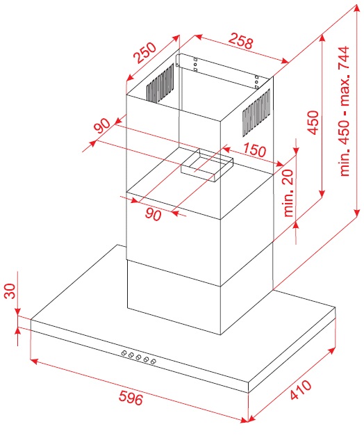 Фото - Вытяжка декоративная Perfelli T 6111 A 550 W