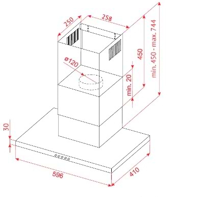 Фото - Витяжка декоративна Perfelli T 6612 A 1000 I LED