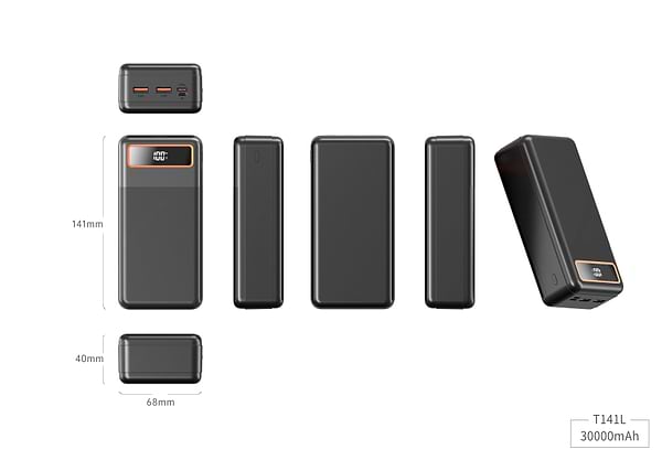 Фото - Батарея мобільна Xipin T141 PD20W 30000mAh Black (T141LF)