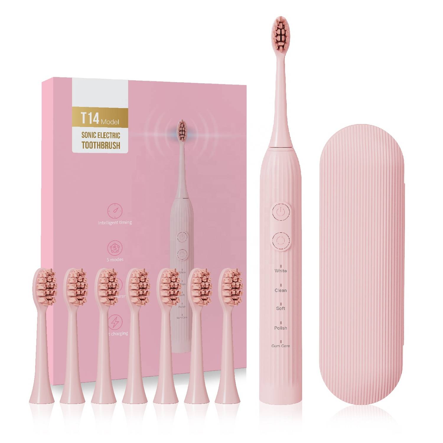 Зубная щетка электрическая INSPIRE T14 8 насадок + кейс Pink (ins-t14-8noz-case-pink)