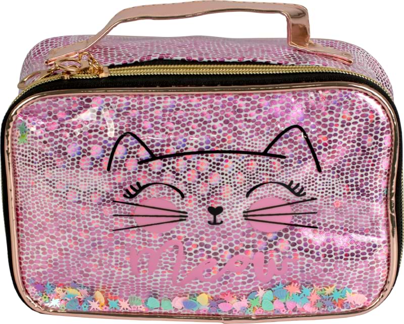 Косметичка дитяча Lukky з принтом ''Киця'', з конфетті 21x13x12 см (T21398)
