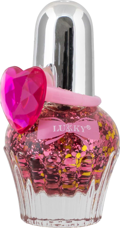 Лак для нігтів Lukky Конфетті з блискітками, колір бузковий, з колечком у формі серця (T23081)
