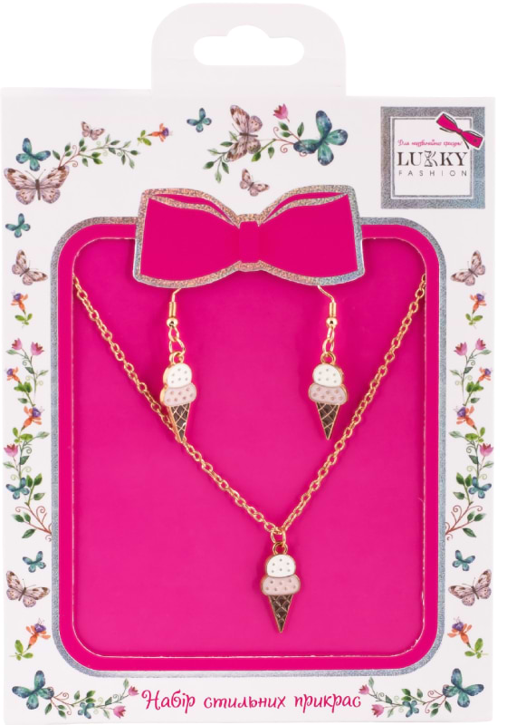 Детская бижутерия Lukky Набор Fashion с цепочкой и серьгами Ice-Cream (T24607)