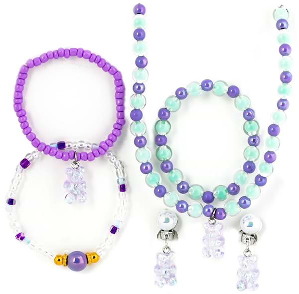 Фото - Дитяча біжутерія Lukky Набір з глазурованих бус Fashion : намисто, 3 браслети та кліпси для вушок Gummy Bears (T24619)