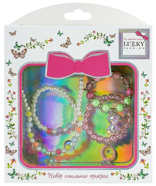 Фото - Дитяча біжутерія Lukky Набір перлинного намиста з підвіскою Jelly Bear, з каблучкою та 3 браслетами, Fashion (T24623)