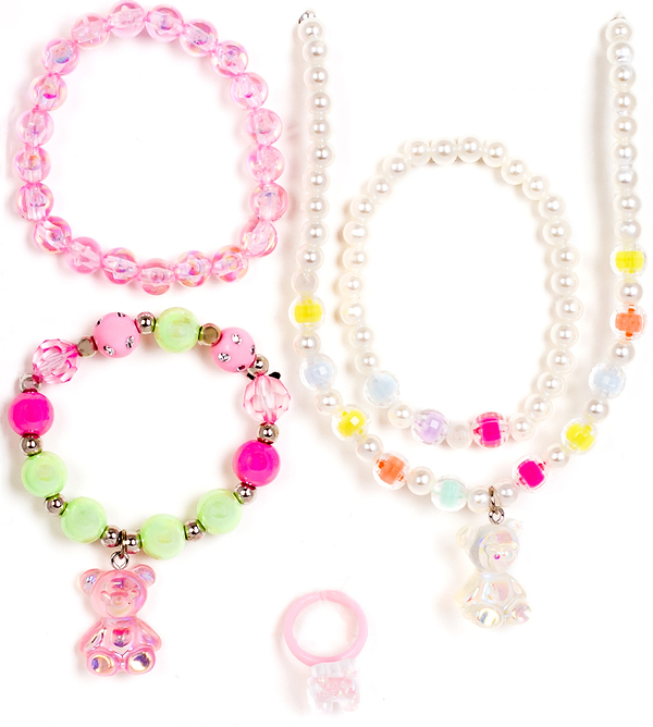 Фото - Дитяча біжутерія Lukky Набір перлинного намиста з підвіскою Jelly Bear, з каблучкою та 3 браслетами, Fashion (T24623)