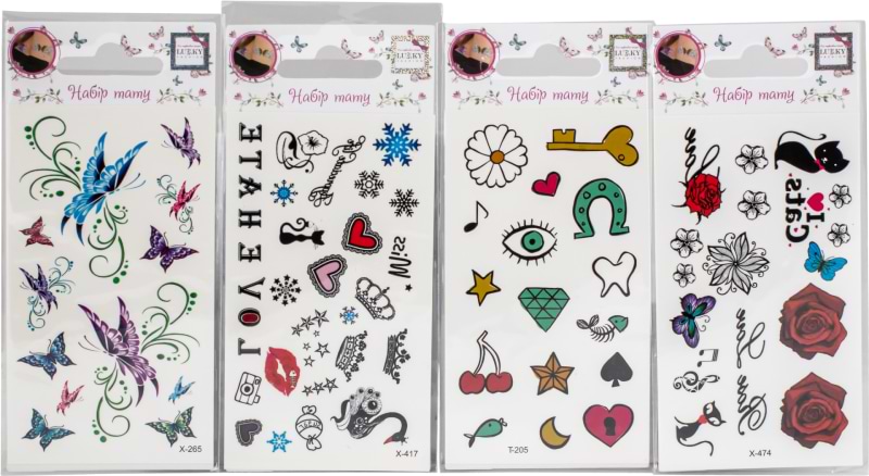 Тату Lukky Fashion ''Кумедні значки'', набір з  4 шт. (T25634)