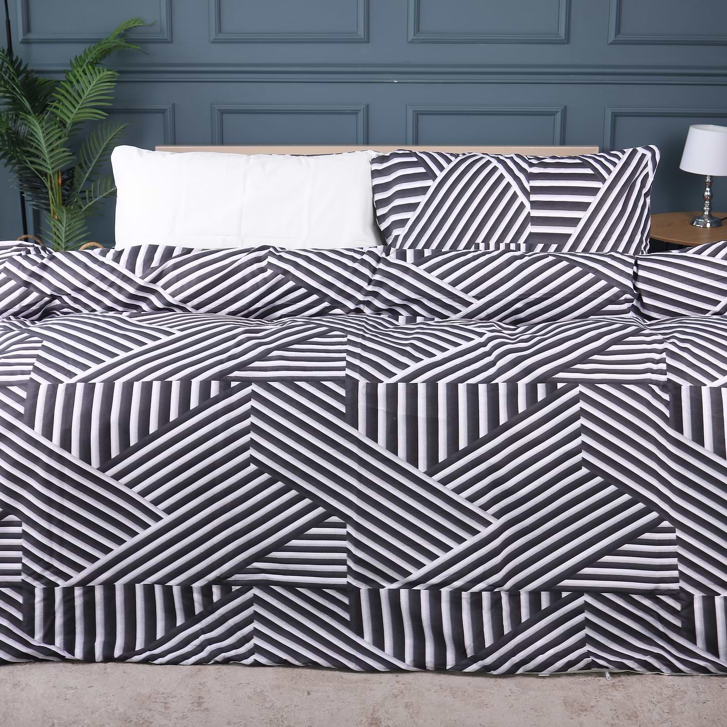 Комплект постельного белья MirSon King Size 220х240 см Ranforce Elite 17-0629 Diamond Black White Ранфорс (2200008464769)