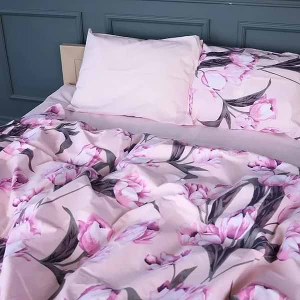 Фото - Комплект постільної білизни MirSon Бязь 17-0744 Pink Tulips 175х210 см (2200010845303)
