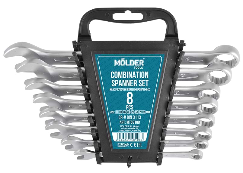 Набор комбинированных ключей Molder CR-V  8 шт. 8-19 мм (MT58108)