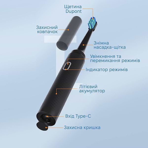 Фото - Зубная щетка электрическая INSPIRE T7 4 насадки Black (ins-t7-4noz-black)