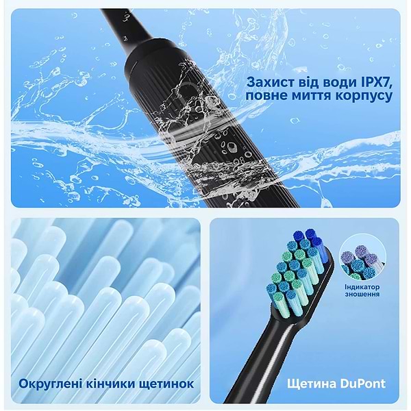 Фото - Зубная щетка электрическая INSPIRE T7 4 насадки Black (ins-t7-4noz-black)