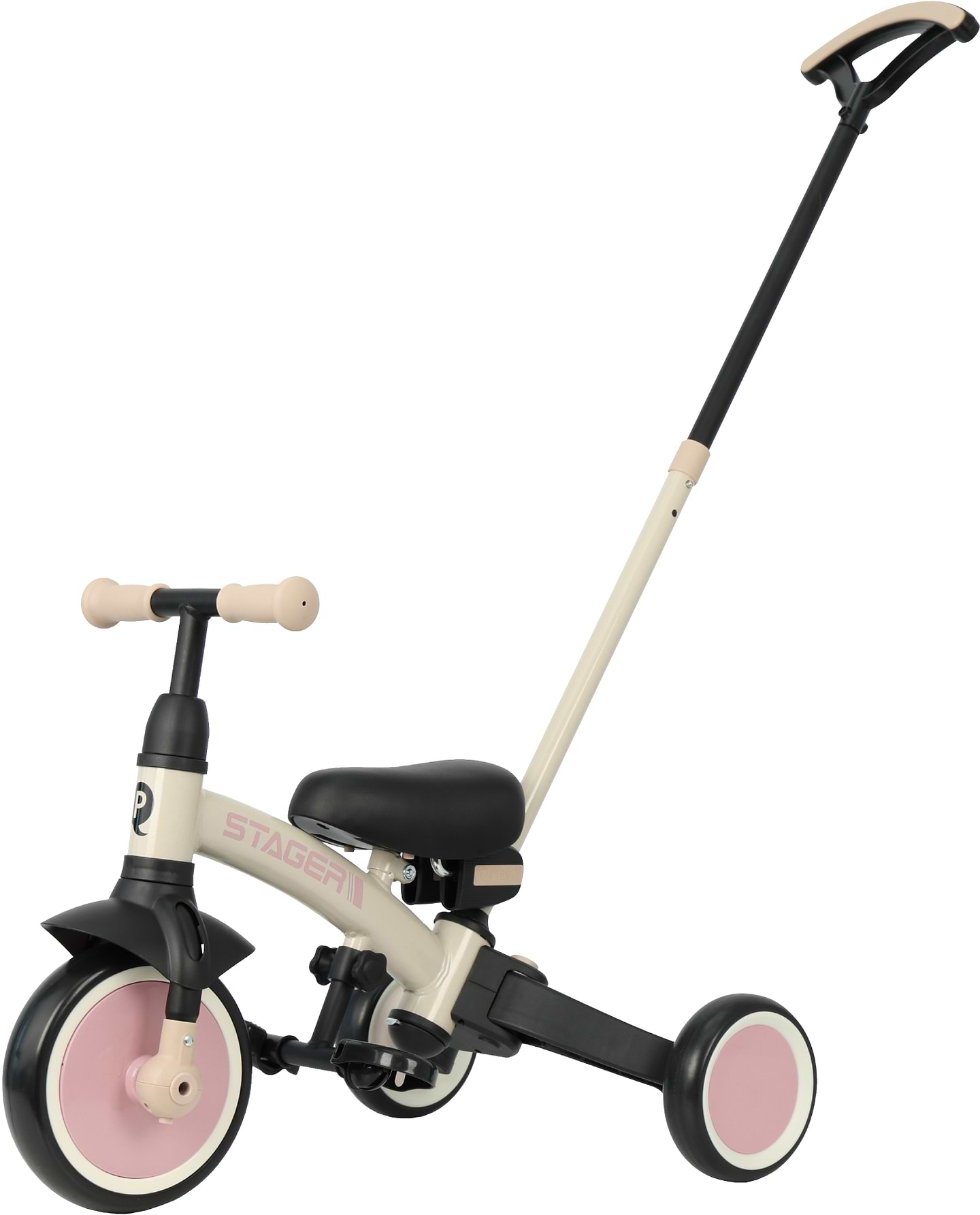Трёхколёсный велосипед Qplay Stager 3в1 Beige-Pink (T80STAGERBeigePink)