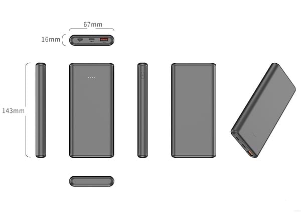 Фото - Батарея мобільна Xipin T90 PD20W 10000mah Black (T90PC)