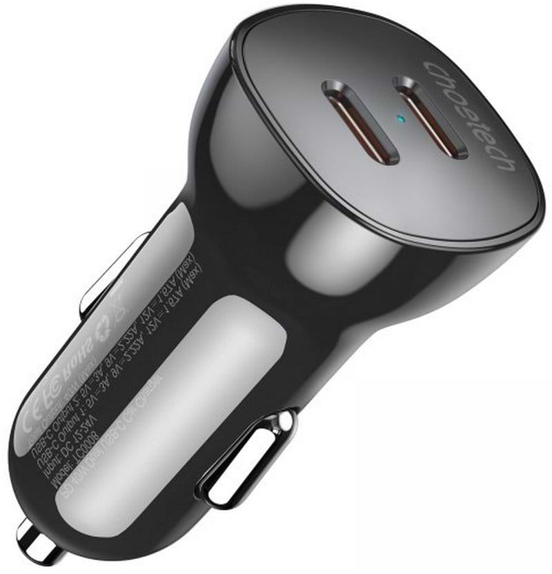 Автомобильное зарядное устройство Choetech 40W 2 USB-C Black (TC0008-BK)