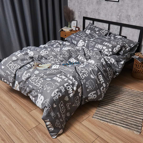 Фото - Підковдра двоспальна євро Moon&Star Premium Love Script King Size 220x240 см (MS-870000874)