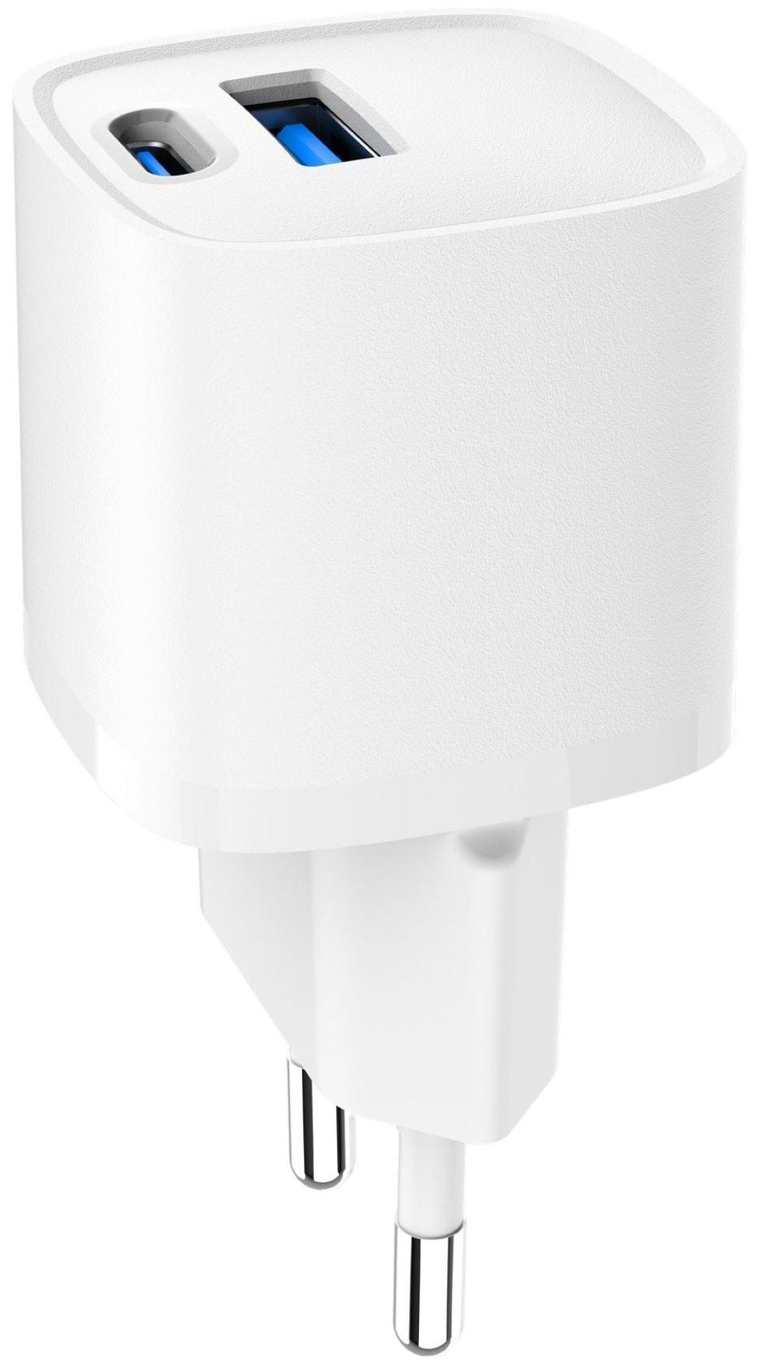 Сетевое зарядное устройство Gembird 1 USB-A + 1 Type-C PD20Вт + QC3.0 18Вт (TA-UC-PDQC20-W-01) - Фото 1