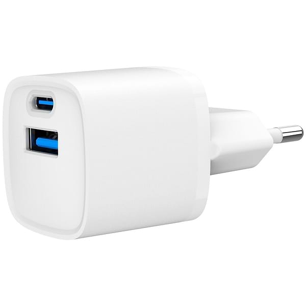 Фото - Сетевое зарядное устройство Gembird 1 USB-A + 1 Type-C PD20Вт + QC3.0 18Вт (TA-UC-PDQC20-W-01)