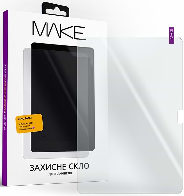 Фото - Захисне скло для планшета MAKE For Apple iPad (A16) (MGT-AIA16)