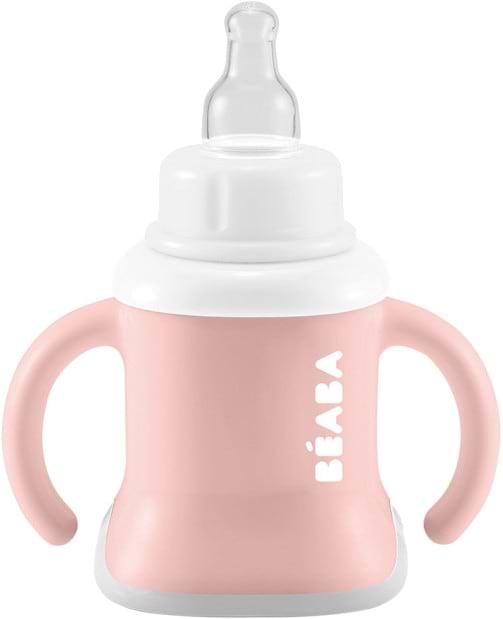 Поильник-непроливайка детский Beaba Ellipse 3 in 1 Evoluclip Training Cup Old Pink New (913474)