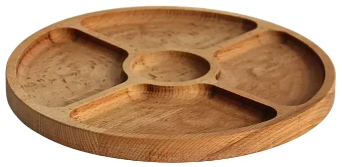 Менажниця Brizoll MEN3-28 Бук TASTE діаметр 28 см 5 секцій - Фото 1