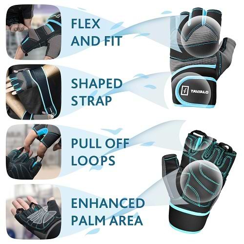 Фото - Перчатки для фитнеса Tavialo L Black-Gray-Blue (189202008)