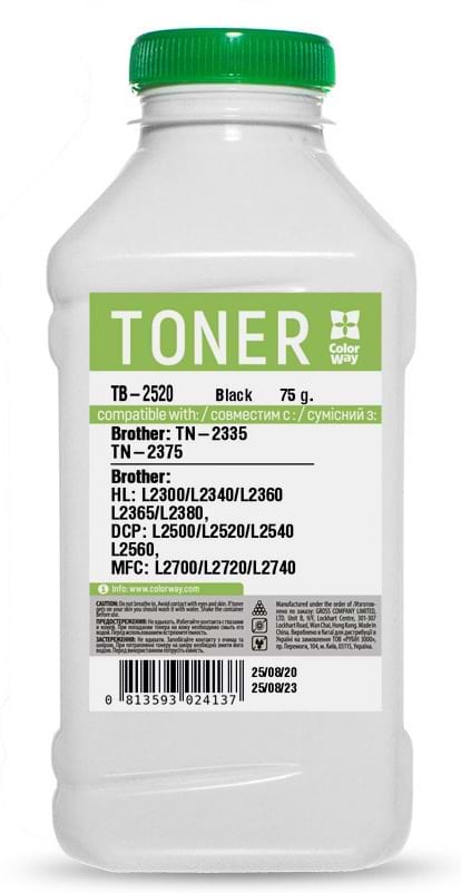 Тонер для заправки картриджа Colorway Brother HL L2520/L2740 75 г (TB-2520)