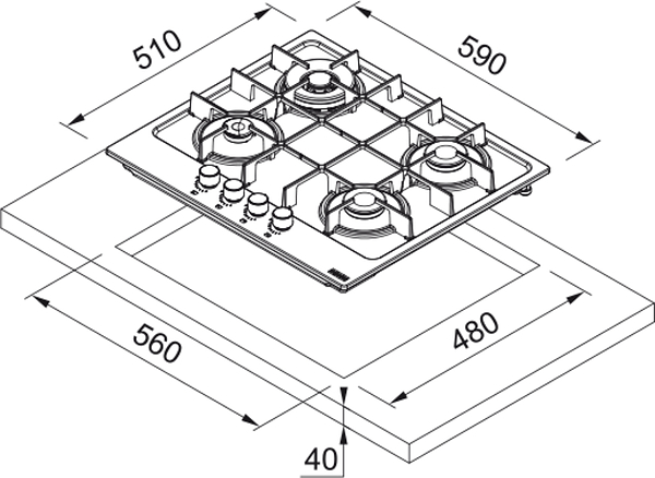 Фото - Варильна поверхня газова Franke 106.0670.112