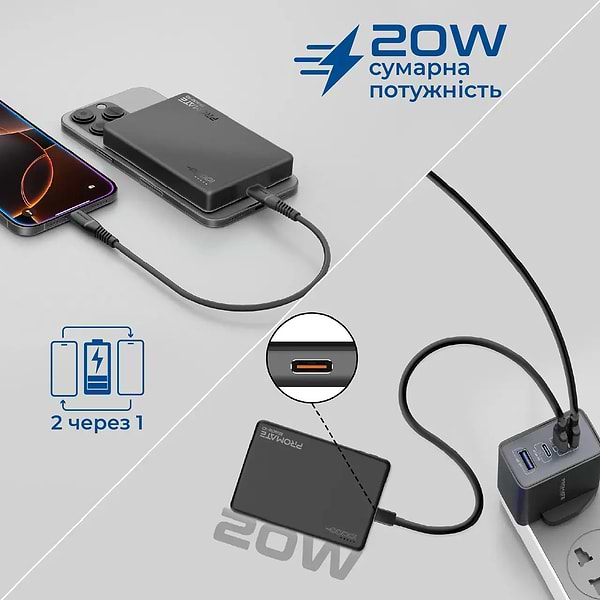 Фото - Батарея мобільна Promate 10000mAh (blade-10.black)