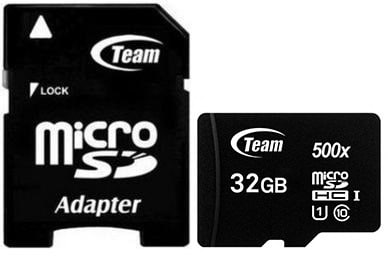 Фото - Карта памяти Team MicroSDHC 32GB UHS-I Class 10 Team Black + SD-adapter (TUSDH32GCL10U03)
