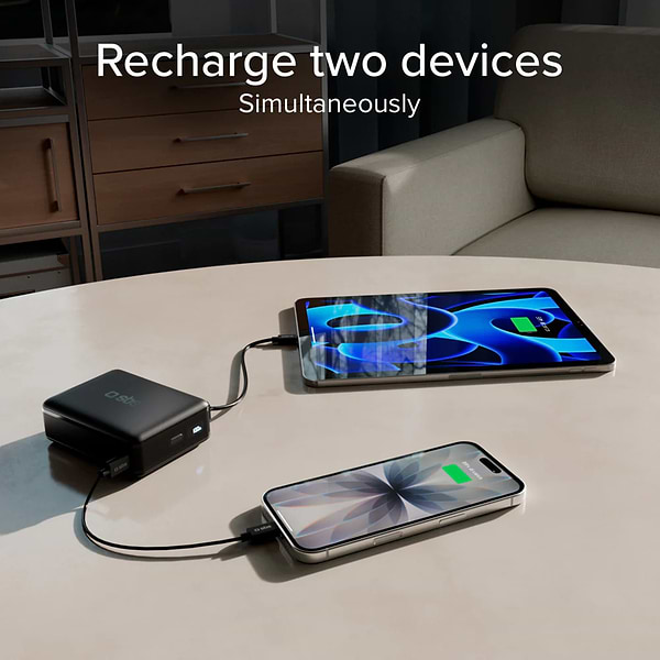 Фото - Батарея мобільна SBS High Density 20000mAh 65W PD USB-C In/Out, LCD display,Ultra Light, Black (902785)