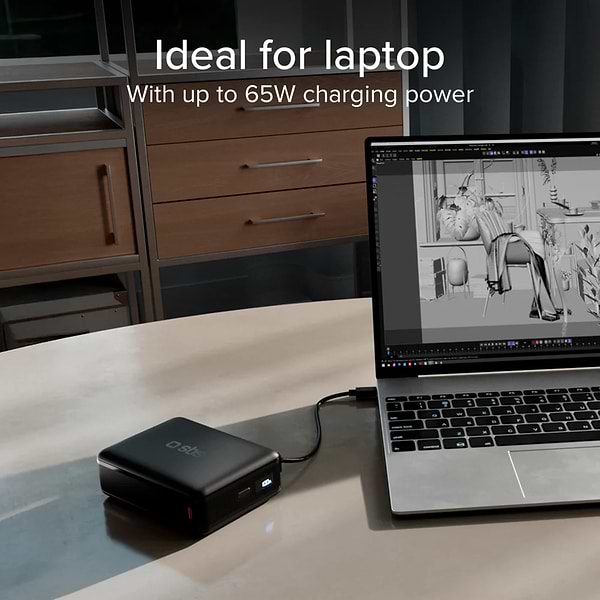 Фото - Батарея мобільна SBS High Density 20000mAh 65W PD USB-C In/Out, LCD display,Ultra Light, Black (902785)