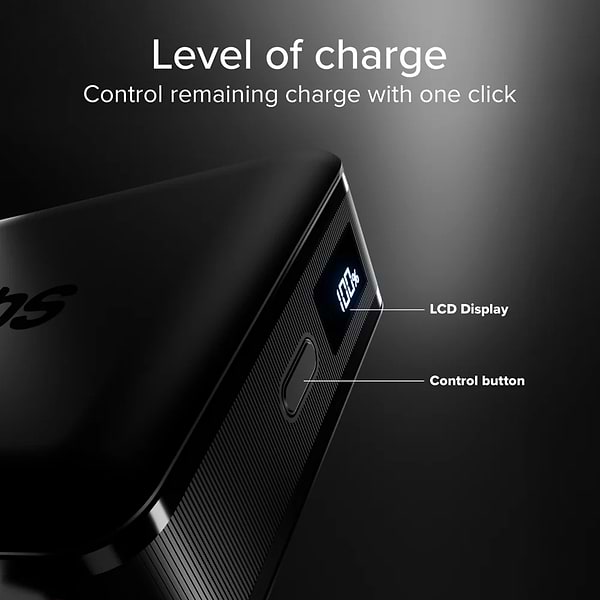 Фото - Батарея мобільна SBS High Density 20000mAh 65W PD USB-C In/Out, LCD display,Ultra Light, Black (902785)