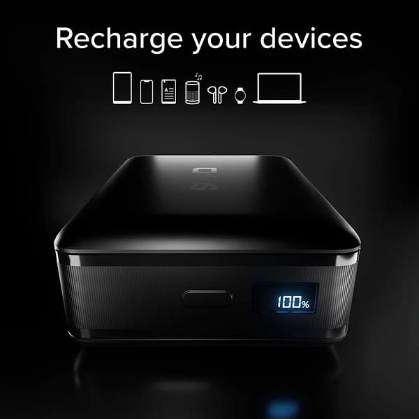 Фото - Батарея мобільна SBS High Density 20000mAh 65W PD USB-C In/Out, LCD display,Ultra Light, Black (902785)