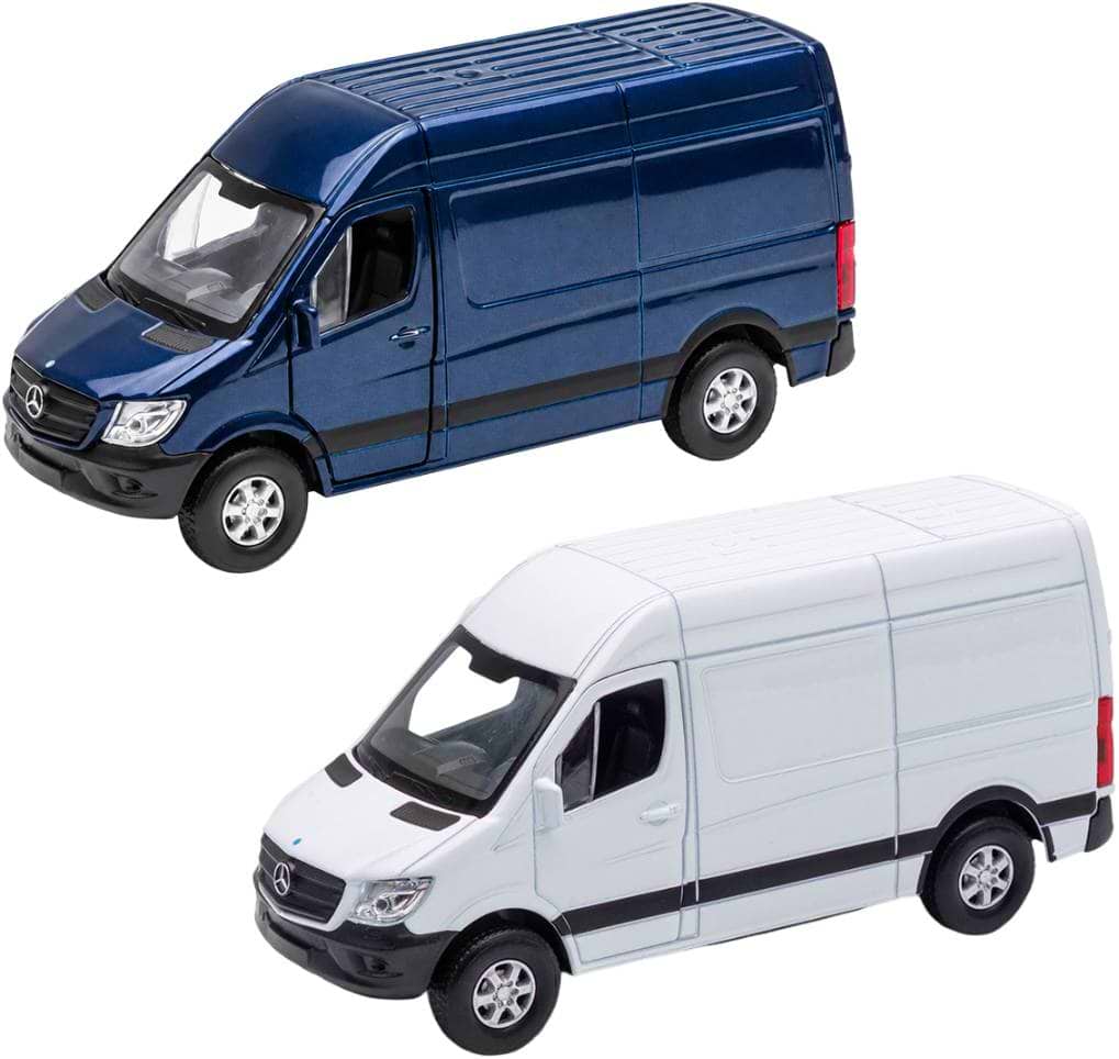 Колекційний легковий транспорт TechnoDrive MERCEDES-BENZ SPRINTER PANEL VAN (білий, синій) в асортименті (26022W)