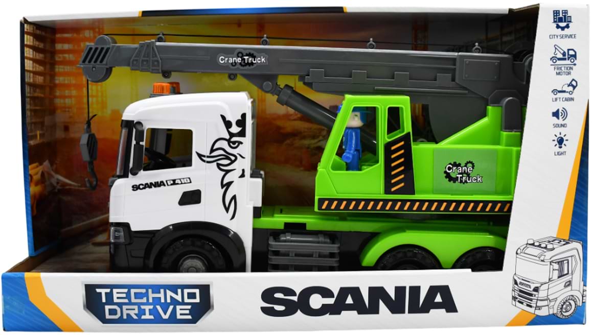 Наземна спецтехніка TechnoDrive Mid Truck – АВТОКРАН SCANIA (світло, звук) (3006KS)