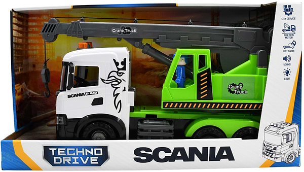 Фото - Наземная спецтехника TechnoDrive Mid Truck – АВТОКРАН SCANIA (свет, звук) (3006KS)