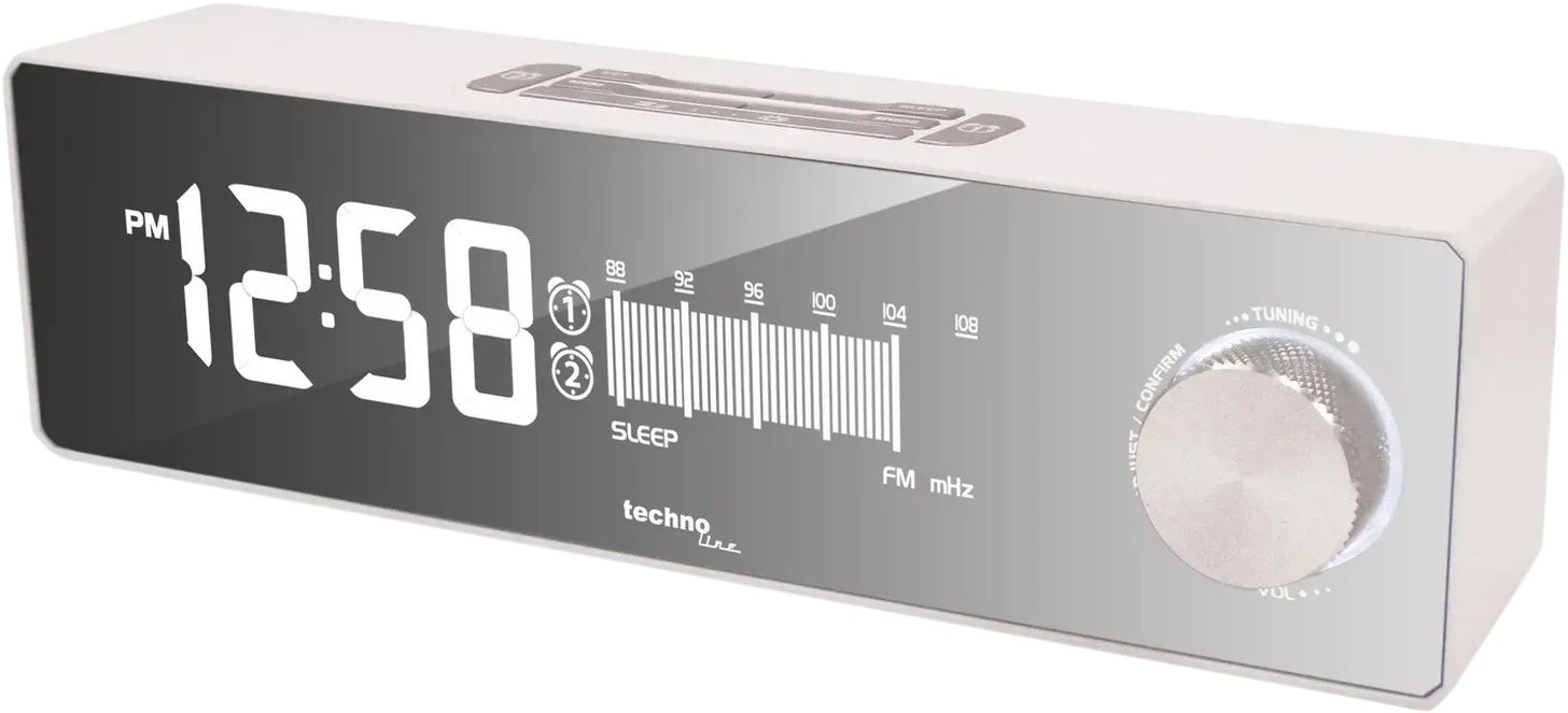 Радіогодинник Technoline WT483 White/Silver