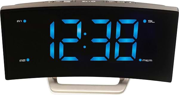 Фото - Настольные часы Technoline Black/Silver (WT460 blaue LED)