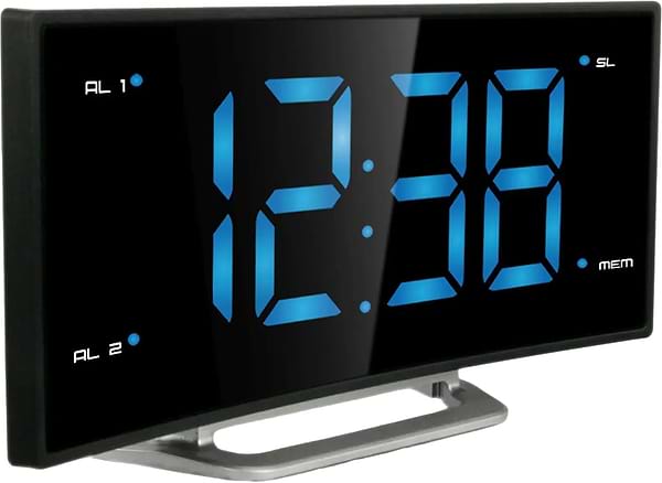 Фото - Настольные часы Technoline Black/Silver (WT460 blaue LED)