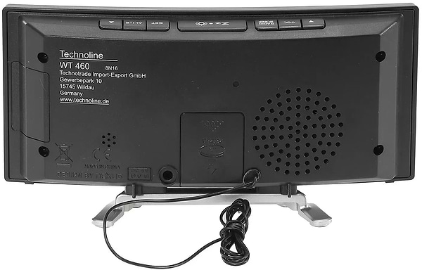 Фото - Настольные часы Technoline Black/Silver (WT460 blaue LED)