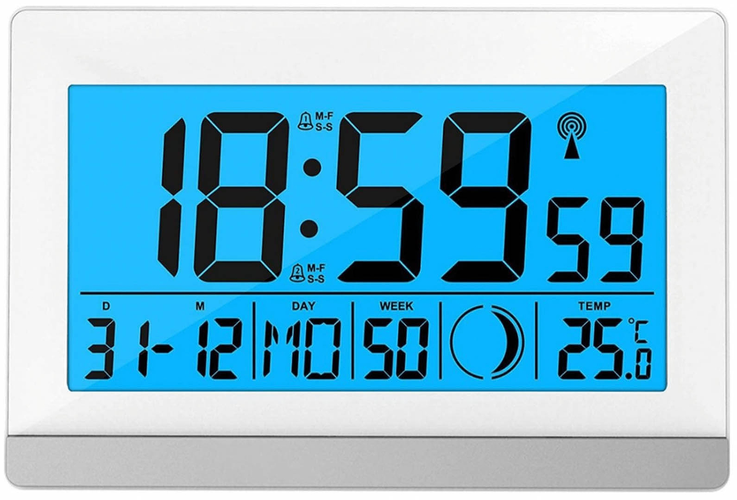 Настольные часы Technoline WS8056 White/Silver