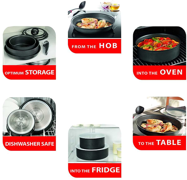 Фото - Набор посуды со съемной ручкой Tefal L2319552 Ingenio Elegance 6 пр.