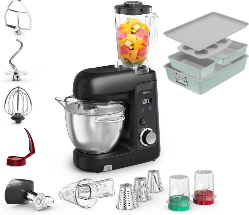 Комплект техніки Tefal Кухонна машина і комбайн + Форма для приготування Tefal QB5458F0 Bake Partner + + J175S504 CERAMIK 5 пр.