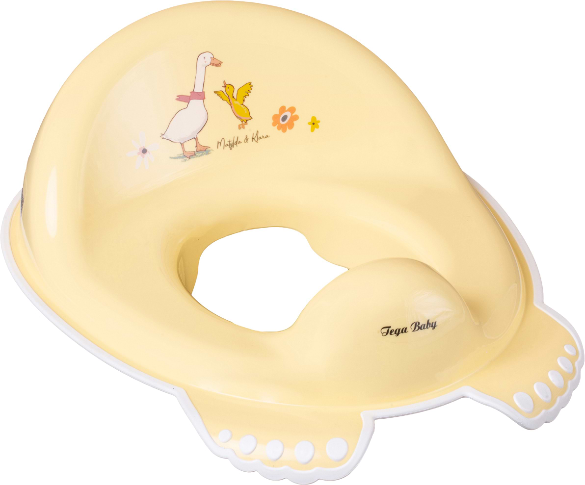 Дитяча накладка на унітаз класична Tega Baby Лісова казка з антиковзаючою гумою Світло-жовтий (FF-002-109)