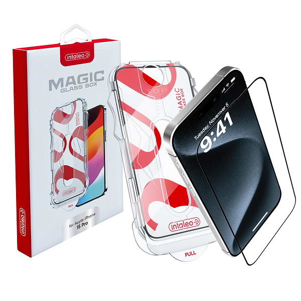Фото - Защитное стекло для смартфона Intaleo с аппликатором MagicBox for Apple iPhone 15 PRO (4820266742850)