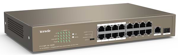 Фото - Коммутатор локальной сети (Switch) Tenda TEF1118P-16-150W