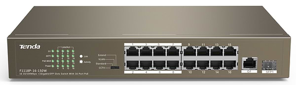 Фото - Коммутатор локальной сети (Switch) Tenda TEF1118P-16-150W